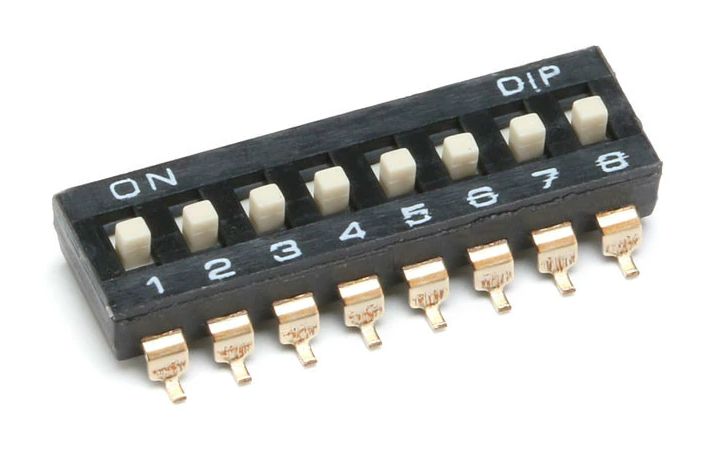 DIP-switch 8-polig zwart SMD 2.54mm pitch